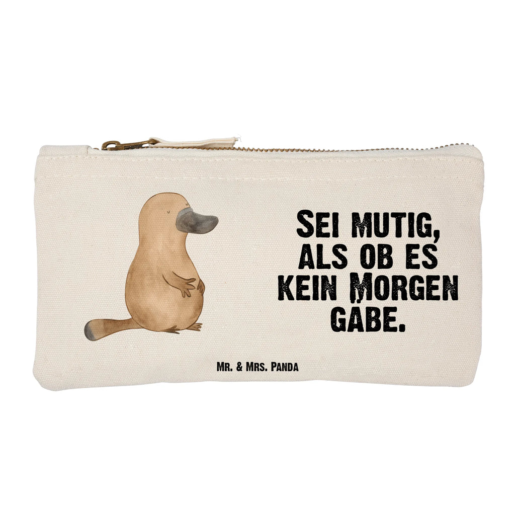 Schminktasche Schnabeltier Mut Schminktasche, Kosmetiktasche, Kosmetikbeutel, Stiftemäppchen, Etui, Federmappe, Makeup, XXL, Schminketui, Kosmetiketui, Schlamperetui, Meerestiere, Meer, Urlaub, Schnabeltier, Mut, mutig, Lebensweisheit, Schnabeltiere, Motivation, Training, Büro, Arbeit, Neuanfang, Neustart, Weltreise, Raodtrip