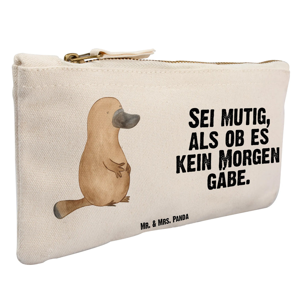 Schminktasche Schnabeltier Mut Schminktasche, Kosmetiktasche, Kosmetikbeutel, Stiftemäppchen, Etui, Federmappe, Makeup, XXL, Schminketui, Kosmetiketui, Schlamperetui, Meerestiere, Meer, Urlaub, Schnabeltier, Mut, mutig, Lebensweisheit, Schnabeltiere, Motivation, Training, Büro, Arbeit, Neuanfang, Neustart, Weltreise, Raodtrip