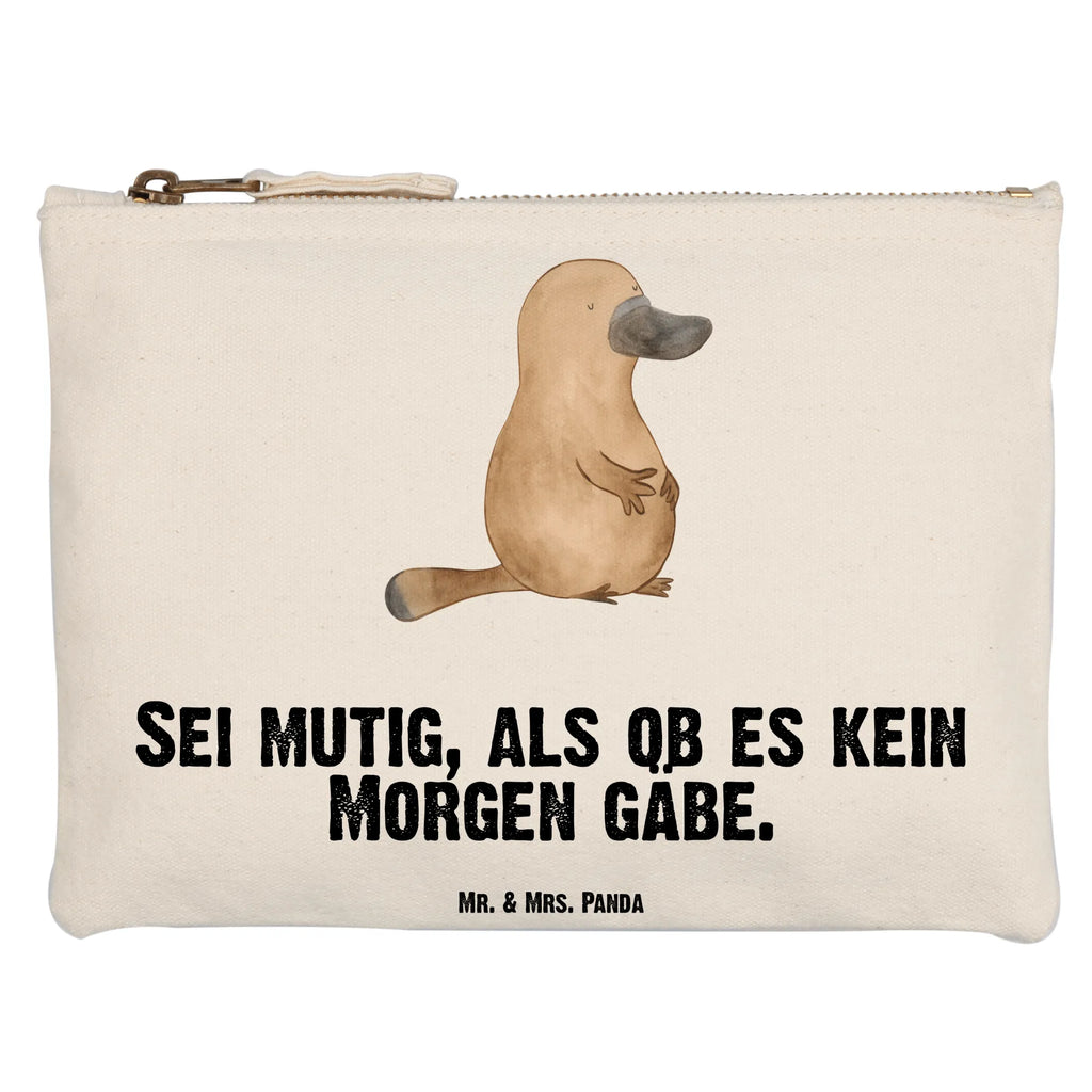 Schminktasche Schnabeltier Mut Schminktasche, Kosmetiktasche, Kosmetikbeutel, Stiftemäppchen, Etui, Federmappe, Makeup, XXL, Schminketui, Kosmetiketui, Schlamperetui, Meerestiere, Meer, Urlaub, Schnabeltier, Mut, mutig, Lebensweisheit, Schnabeltiere, Motivation, Training, Büro, Arbeit, Neuanfang, Neustart, Weltreise, Raodtrip