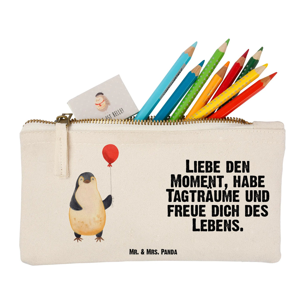 Schminktasche Pinguin Luftballon Schminktasche, Kosmetiktasche, Kosmetikbeutel, Stiftemäppchen, Etui, Federmappe, Makeup, XXL, Schminketui, Kosmetiketui, Schlamperetui, Pinguin, Pinguine, Luftballon, Tagträume, Lebenslust, Geschenk Freundin, Geschenkidee, beste Freundin, Motivation, Neustart, neues Leben, Liebe, Glück