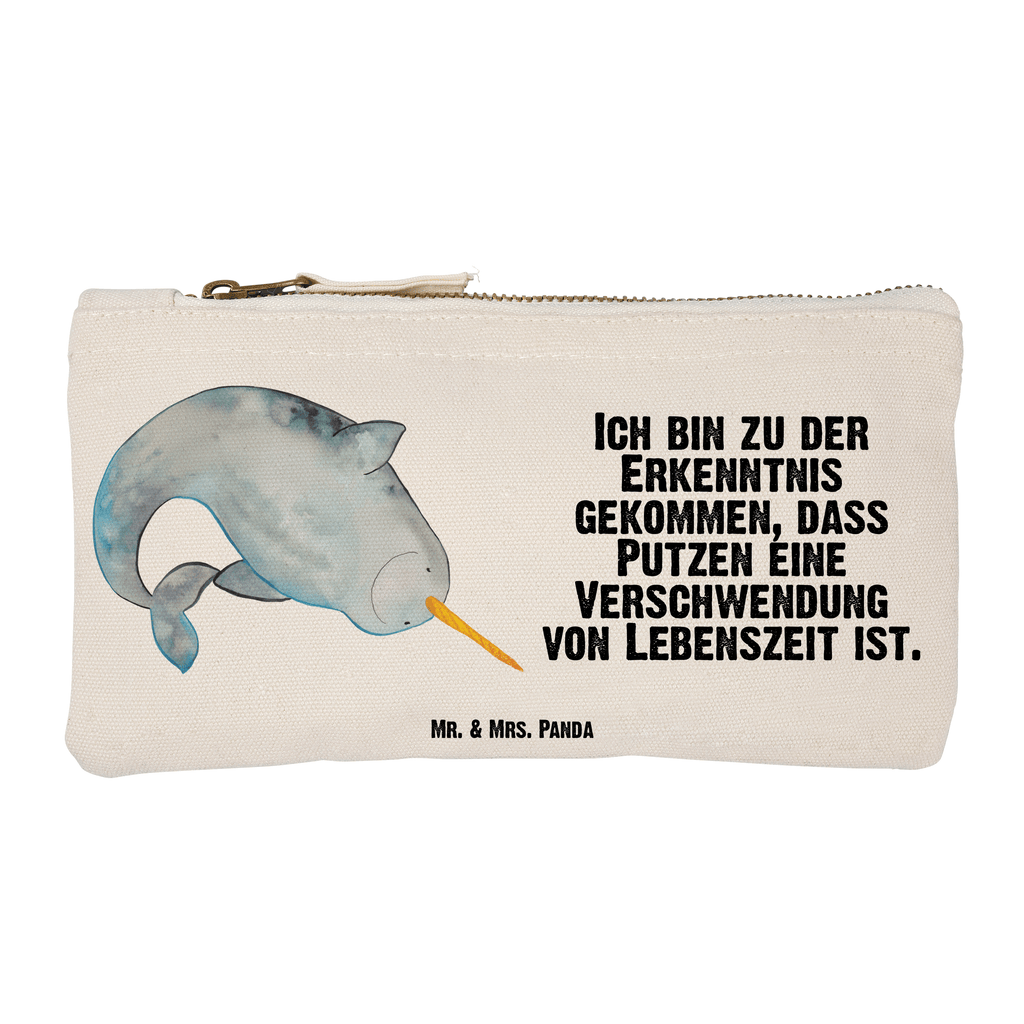 Schminktasche Narwal Schminktasche, Kosmetiktasche, Kosmetikbeutel, Stiftemäppchen, Etui, Federmappe, Makeup, XXL, Schminketui, Kosmetiketui, Schlamperetui, Meerestiere, Meer, Urlaub, Narwal, Wal, Putzen, Hausfrau, Junggesellin, aufräumen, Kinderzimmer