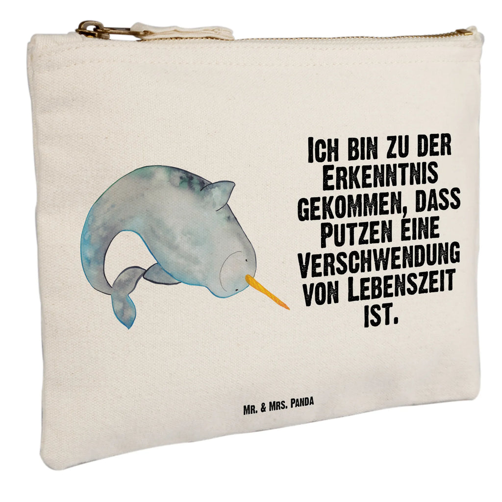 Schminktasche Narwal Schminktasche, Kosmetiktasche, Kosmetikbeutel, Stiftemäppchen, Etui, Federmappe, Makeup, XXL, Schminketui, Kosmetiketui, Schlamperetui, Meerestiere, Meer, Urlaub, Narwal, Wal, Putzen, Hausfrau, Junggesellin, aufräumen, Kinderzimmer