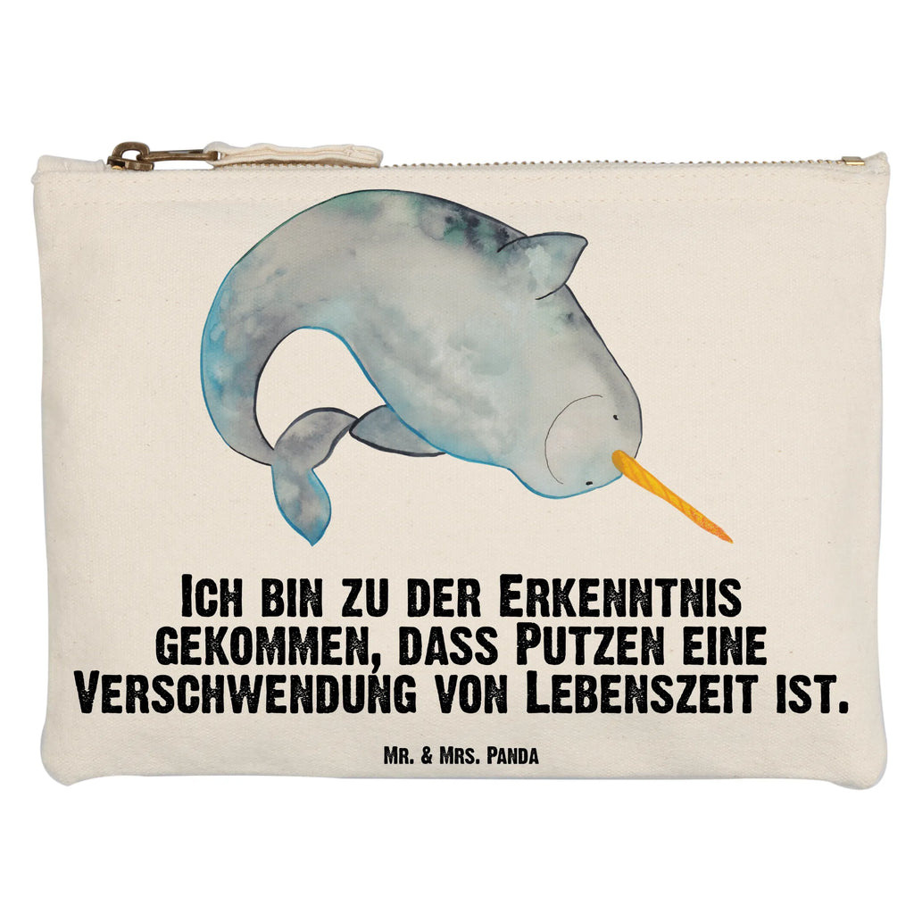 Schminktasche Narwal Schminktasche, Kosmetiktasche, Kosmetikbeutel, Stiftemäppchen, Etui, Federmappe, Makeup, XXL, Schminketui, Kosmetiketui, Schlamperetui, Meerestiere, Meer, Urlaub, Narwal, Wal, Putzen, Hausfrau, Junggesellin, aufräumen, Kinderzimmer