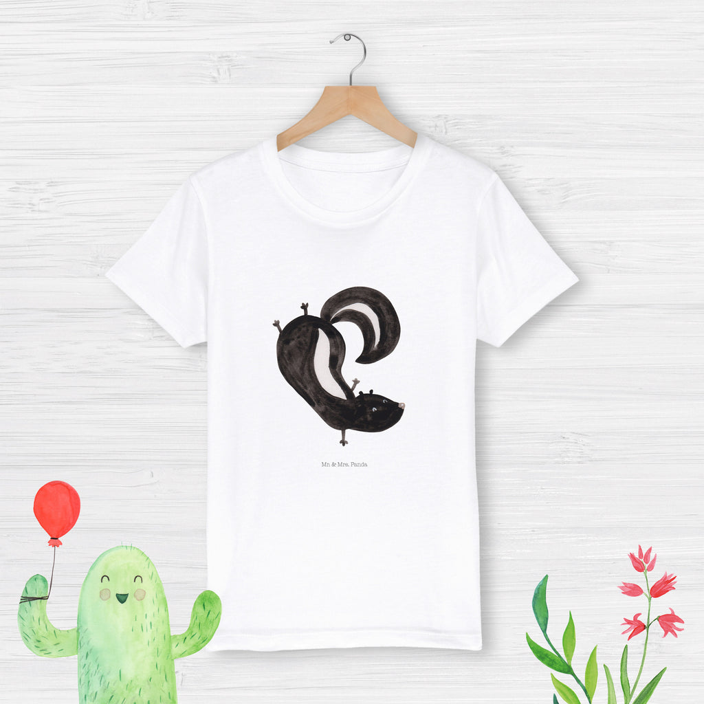 Organic Kinder T-Shirt Stinktier Handstand Kinder T-Shirt, Kinder T-Shirt Mädchen, Kinder T-Shirt Jungen, Stinktier, Skunk, Wildtier, Raubtier, Stinker, Stinki, Spielplatz, verpielt, Kind