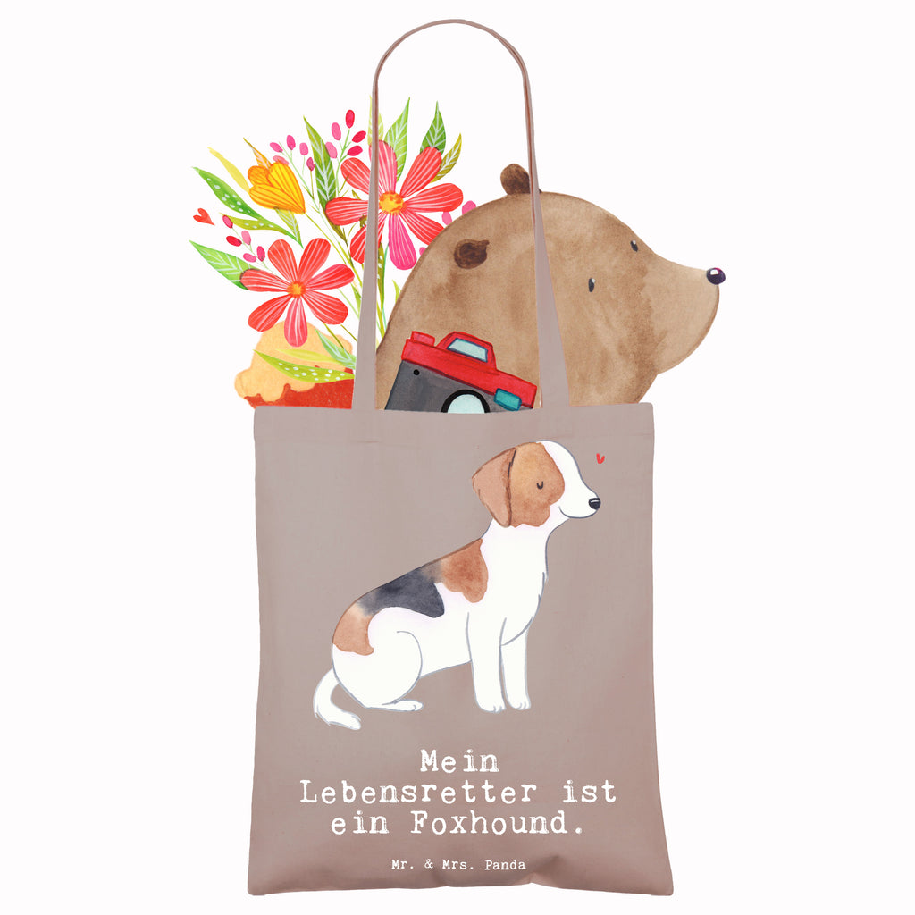 Tragetasche Foxhound Lebensretter Beuteltasche, Beutel, Einkaufstasche, Jutebeutel, Stoffbeutel, Hund, Hunderasse, Rassehund, Hundebesitzer, Geschenk, Tierfreund, Schenken, Welpe, Foxhound, Jagdhund, Laufhund