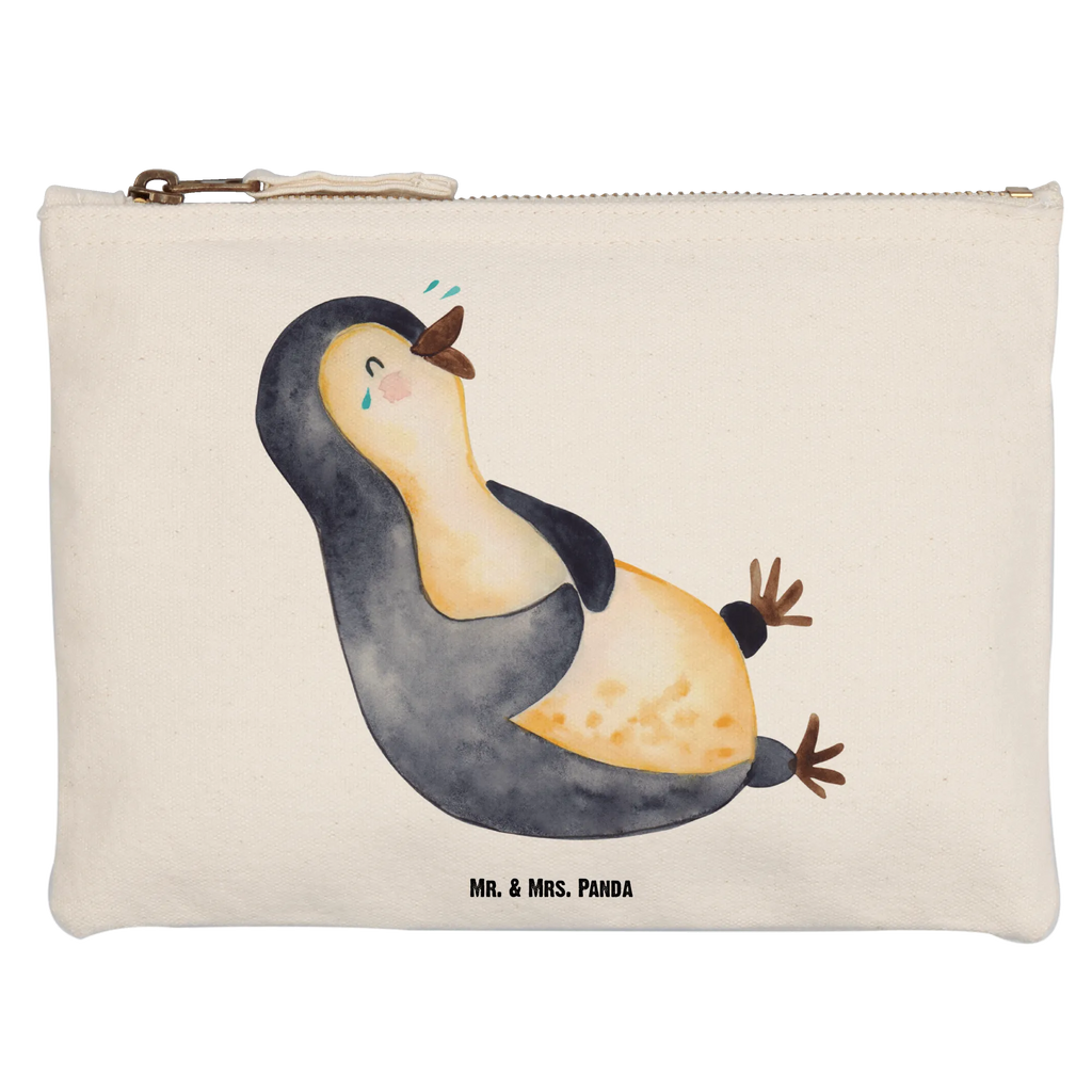 Schminktasche Pinguin Lachen Schminktasche, Kosmetiktasche, Kosmetikbeutel, Stiftemäppchen, Etui, Federmappe, Makeup, XXL, Schminketui, Kosmetiketui, Schlamperetui, Pinguin, Pinguine, lustiger Spruch, Optimismus, Fröhlich, Lachen, Humor, Fröhlichkeit