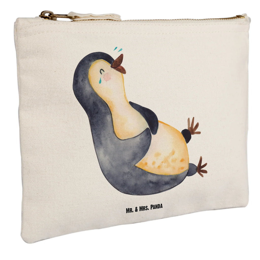 Schminktasche Pinguin Lachen Schminktasche, Kosmetiktasche, Kosmetikbeutel, Stiftemäppchen, Etui, Federmappe, Makeup, XXL, Schminketui, Kosmetiketui, Schlamperetui, Pinguin, Pinguine, lustiger Spruch, Optimismus, Fröhlich, Lachen, Humor, Fröhlichkeit