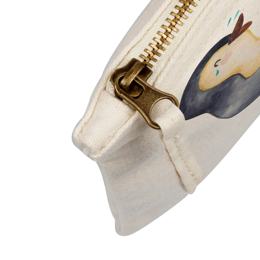 Schminktasche Pinguin Lachen Schminktasche, Kosmetiktasche, Kosmetikbeutel, Stiftemäppchen, Etui, Federmappe, Makeup, XXL, Schminketui, Kosmetiketui, Schlamperetui, Pinguin, Pinguine, lustiger Spruch, Optimismus, Fröhlich, Lachen, Humor, Fröhlichkeit