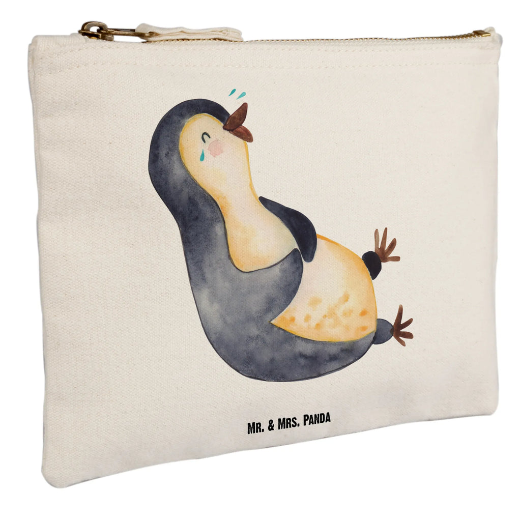 Schminktasche Pinguin Lachen Schminktasche, Kosmetiktasche, Kosmetikbeutel, Stiftemäppchen, Etui, Federmappe, Makeup, XXL, Schminketui, Kosmetiketui, Schlamperetui, Pinguin, Pinguine, lustiger Spruch, Optimismus, Fröhlich, Lachen, Humor, Fröhlichkeit