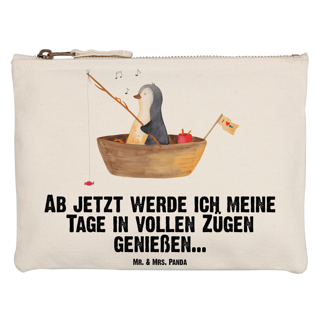 Schminktasche Pinguin Angelboot Schminktasche, Kosmetiktasche, Kosmetikbeutel, Stiftemäppchen, Etui, Federmappe, Makeup, XXL, Schminketui, Kosmetiketui, Schlamperetui, Pinguin, Pinguine, Angeln, Boot, Angelboot, Lebenslust, Leben, genießen, Motivation, Neustart, Neuanfang, Trennung, Scheidung, Geschenkidee Liebeskummer