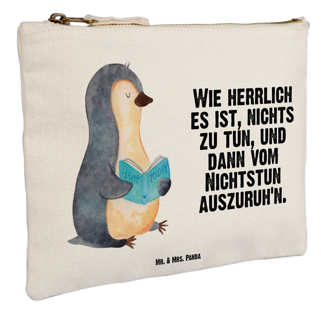 Schminktasche Pinguin Buch Schminktasche, Kosmetiktasche, Kosmetikbeutel, Stiftemäppchen, Etui, Federmappe, Makeup, XXL, Schminketui, Kosmetiketui, Schlamperetui, Pinguin, Pinguine, Buch, Lesen, Bücherwurm, Nichtstun, Faulenzen, Ferien, Urlaub, Freizeit