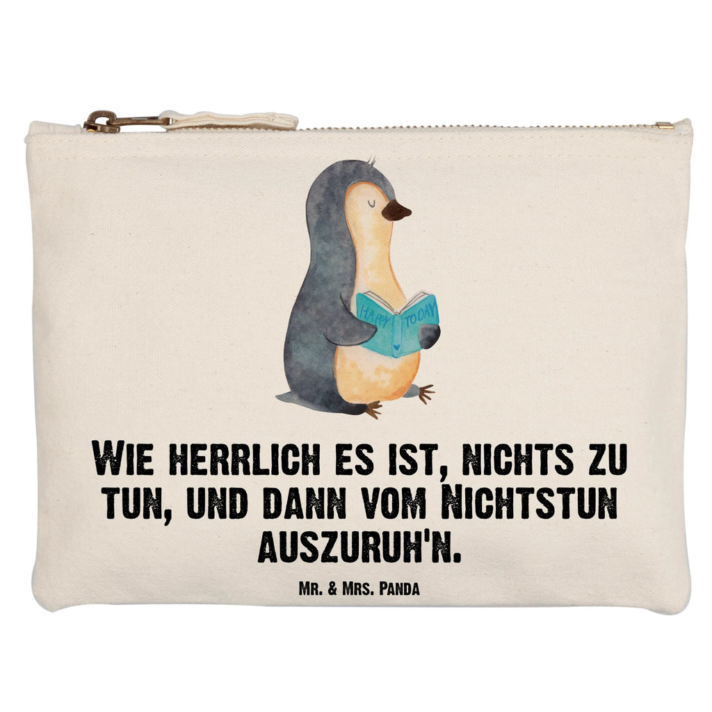 Schminktasche Pinguin Buch Schminktasche, Kosmetiktasche, Kosmetikbeutel, Stiftemäppchen, Etui, Federmappe, Makeup, XXL, Schminketui, Kosmetiketui, Schlamperetui, Pinguin, Pinguine, Buch, Lesen, Bücherwurm, Nichtstun, Faulenzen, Ferien, Urlaub, Freizeit