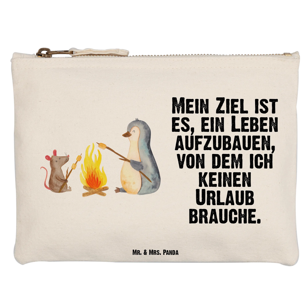 Schminktasche Pinguin Lagerfeuer Schminktasche, Kosmetiktasche, Kosmetikbeutel, Stiftemäppchen, Etui, Federmappe, Makeup, XXL, Schminketui, Kosmetiketui, Schlamperetui, Pinguin, Maus, Pinguine, Lagerfeuer, Leben, Arbeit, Job, Motivation, Büro, Büroalltag, Lebensspruch, Lebensmotivation, Neustart, Liebe, grillen, Feuer, Marshmallows