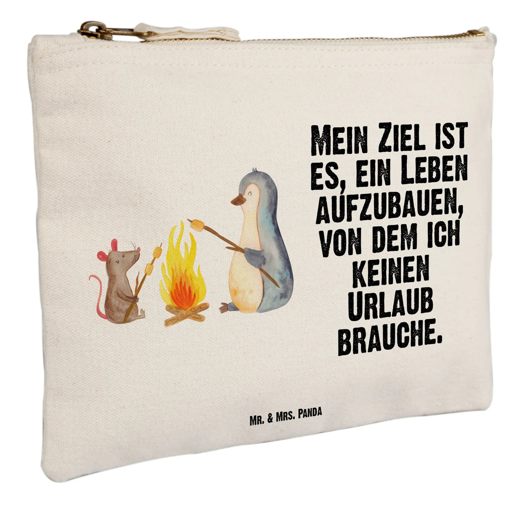 Schminktasche Pinguin Lagerfeuer Schminktasche, Kosmetiktasche, Kosmetikbeutel, Stiftemäppchen, Etui, Federmappe, Makeup, XXL, Schminketui, Kosmetiketui, Schlamperetui, Pinguin, Maus, Pinguine, Lagerfeuer, Leben, Arbeit, Job, Motivation, Büro, Büroalltag, Lebensspruch, Lebensmotivation, Neustart, Liebe, grillen, Feuer, Marshmallows