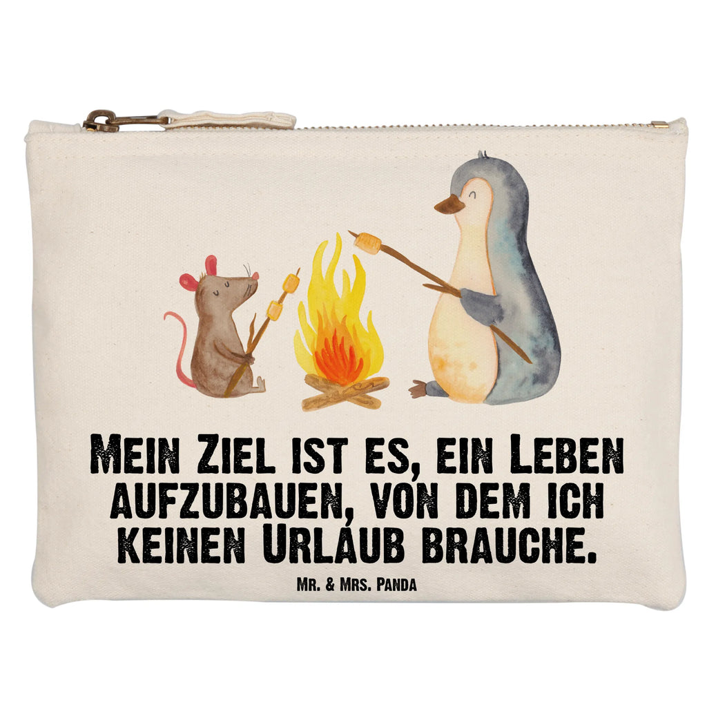 Schminktasche Pinguin Lagerfeuer Schminktasche, Kosmetiktasche, Kosmetikbeutel, Stiftemäppchen, Etui, Federmappe, Makeup, XXL, Schminketui, Kosmetiketui, Schlamperetui, Pinguin, Maus, Pinguine, Lagerfeuer, Leben, Arbeit, Job, Motivation, Büro, Büroalltag, Lebensspruch, Lebensmotivation, Neustart, Liebe, grillen, Feuer, Marshmallows