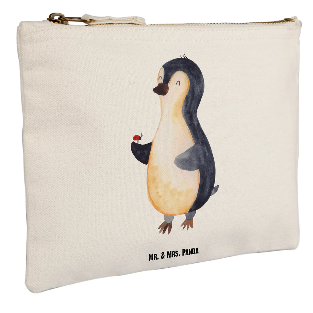 Schminktasche Pinguin Marienkäfer Schminktasche, Kosmetiktasche, Kosmetikbeutel, Stiftemäppchen, Etui, Federmappe, Makeup, XXL, Schminketui, Kosmetiketui, Schlamperetui, Pinguin, Pinguine, Marienkäfer, Liebe, Wunder, Glück, Freude, Lebensfreude