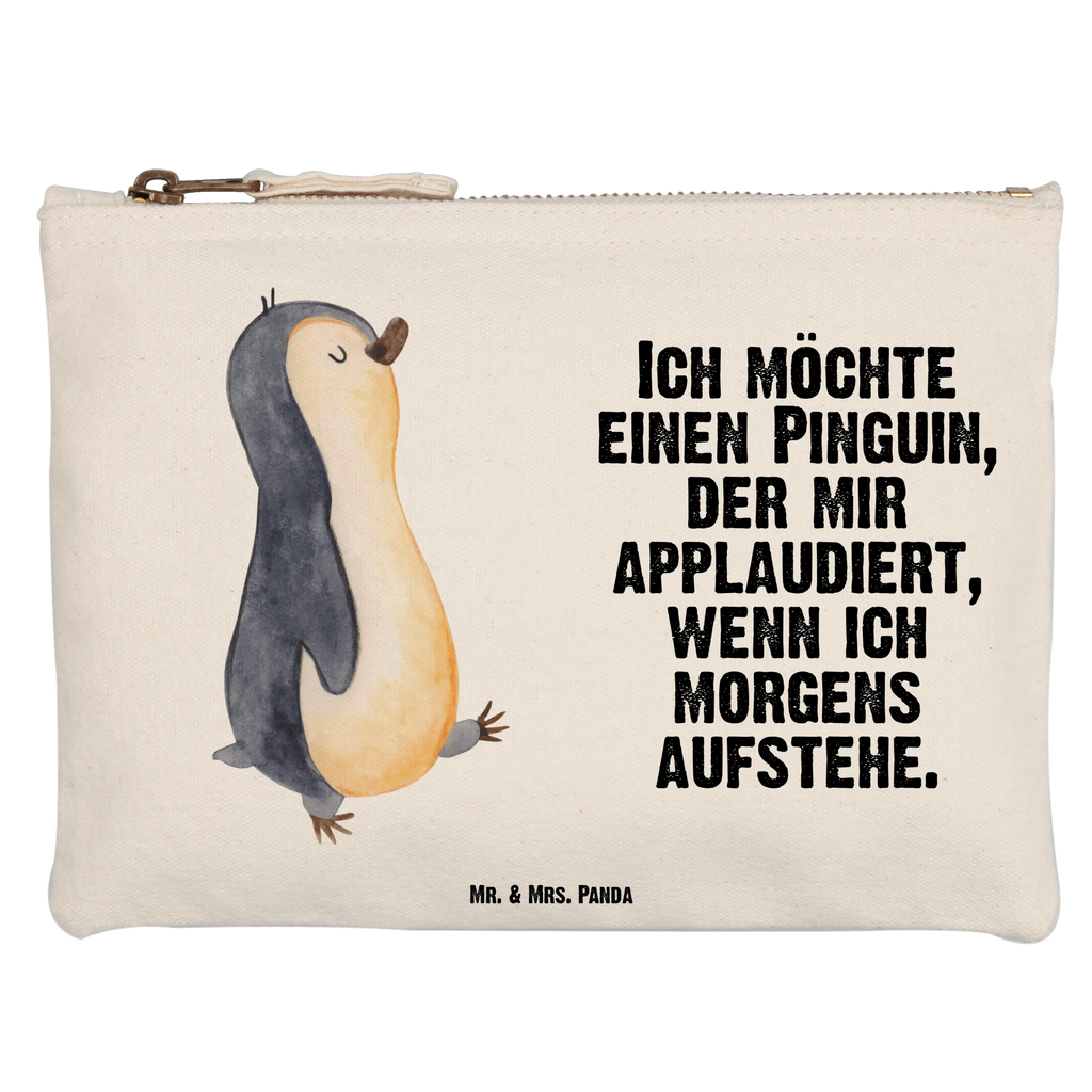 Schminktasche Pinguin marschieren Schminktasche, Kosmetiktasche, Kosmetikbeutel, Stiftemäppchen, Etui, Federmappe, Makeup, XXL, Schminketui, Kosmetiketui, Schlamperetui, Pinguin, Pinguine, Frühaufsteher, Langschläfer, Bruder, Schwester, Familie