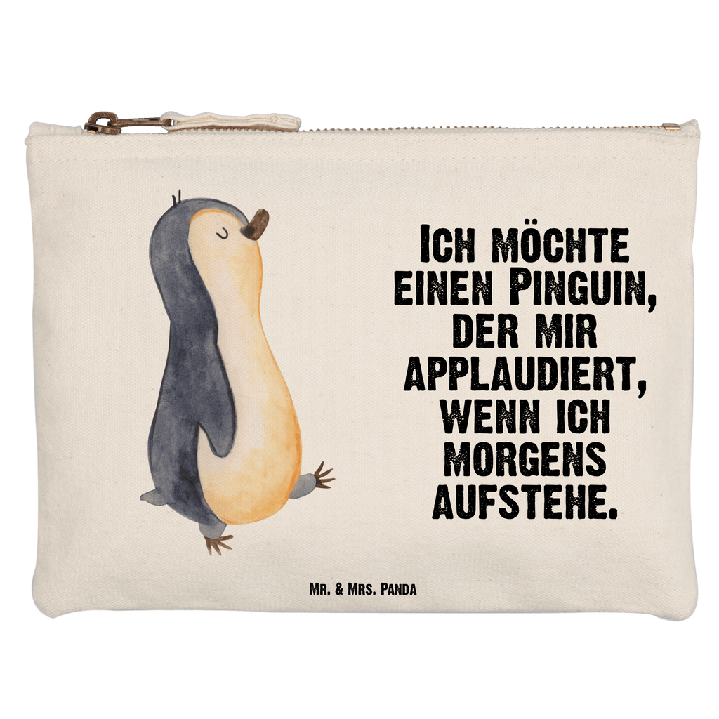 Schminktasche Pinguin marschieren Schminktasche, Kosmetiktasche, Kosmetikbeutel, Stiftemäppchen, Etui, Federmappe, Makeup, XXL, Schminketui, Kosmetiketui, Schlamperetui, Pinguin, Pinguine, Frühaufsteher, Langschläfer, Bruder, Schwester, Familie