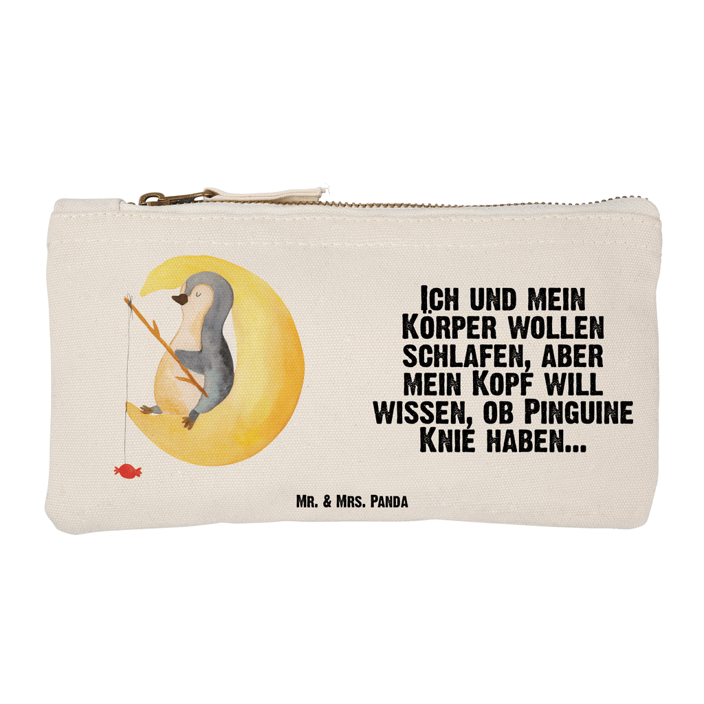 Schminktasche Pinguin Mond Schminktasche, Kosmetiktasche, Kosmetikbeutel, Stiftemäppchen, Etui, Federmappe, Makeup, XXL, Schminketui, Kosmetiketui, Schlamperetui, Pinguin, Pinguine, Spruch, schlafen, Nachtruhe, Einschlafen, Schlafzimmer, Schlafstörungen, Gästezimmer