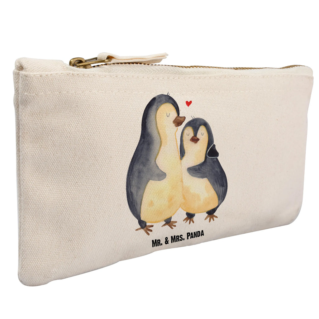 Schminktasche Pinguin umarmend Schminktasche, Kosmetiktasche, Kosmetikbeutel, Stiftemäppchen, Etui, Federmappe, Makeup, XXL, Schminketui, Kosmetiketui, Schlamperetui, Pinguin, Liebe, Liebespaar, Liebesbeweis, Liebesgeschenk, Verlobung, Jahrestag, Hochzeitstag, Hochzeit, Hochzeitsgeschenk