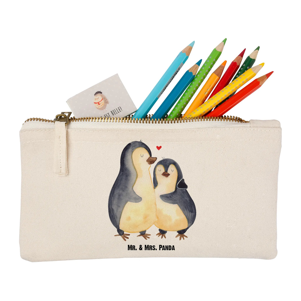 Schminktasche Pinguin umarmend Schminktasche, Kosmetiktasche, Kosmetikbeutel, Stiftemäppchen, Etui, Federmappe, Makeup, XXL, Schminketui, Kosmetiketui, Schlamperetui, Pinguin, Liebe, Liebespaar, Liebesbeweis, Liebesgeschenk, Verlobung, Jahrestag, Hochzeitstag, Hochzeit, Hochzeitsgeschenk