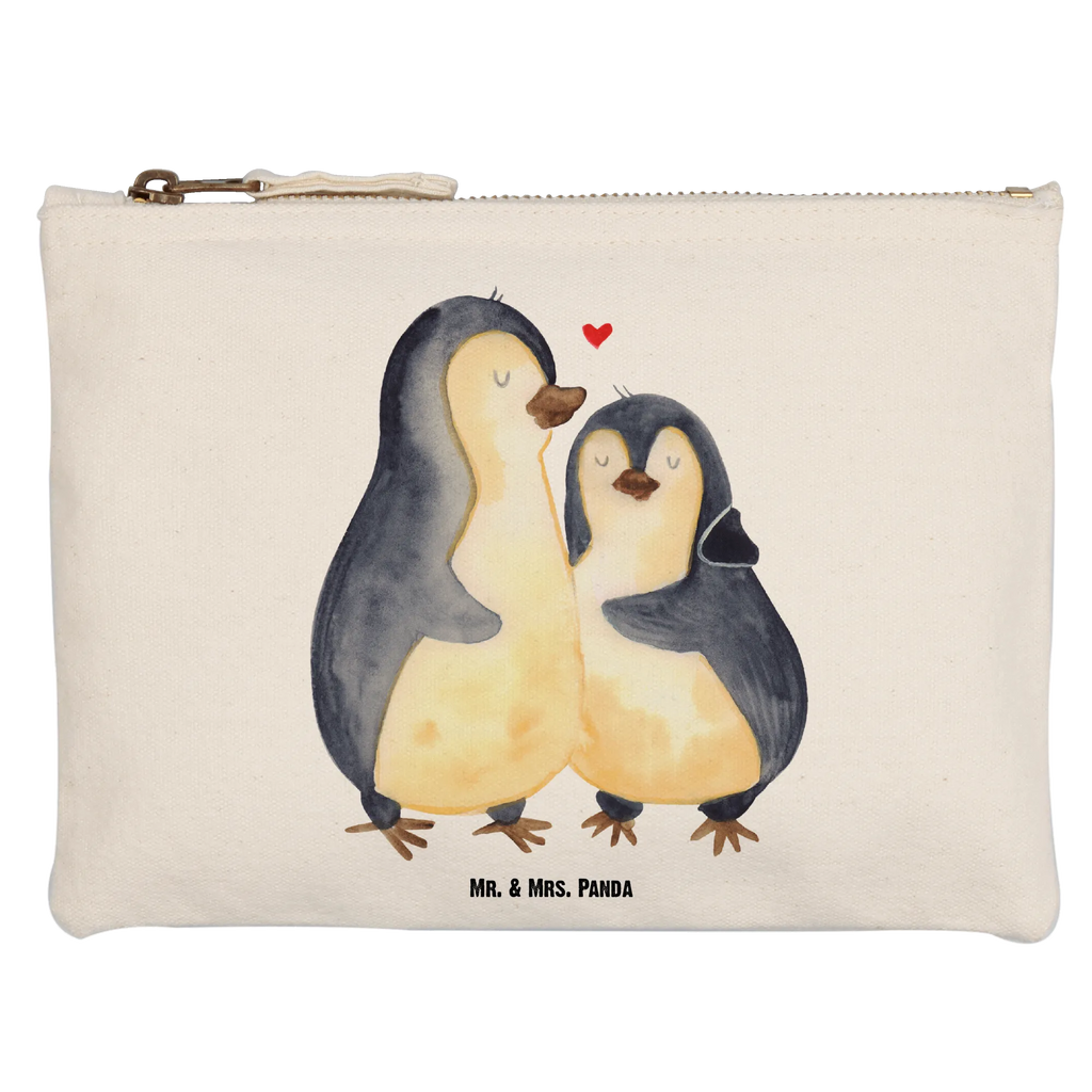 Schminktasche Pinguin umarmend Schminktasche, Kosmetiktasche, Kosmetikbeutel, Stiftemäppchen, Etui, Federmappe, Makeup, XXL, Schminketui, Kosmetiketui, Schlamperetui, Pinguin, Liebe, Liebespaar, Liebesbeweis, Liebesgeschenk, Verlobung, Jahrestag, Hochzeitstag, Hochzeit, Hochzeitsgeschenk