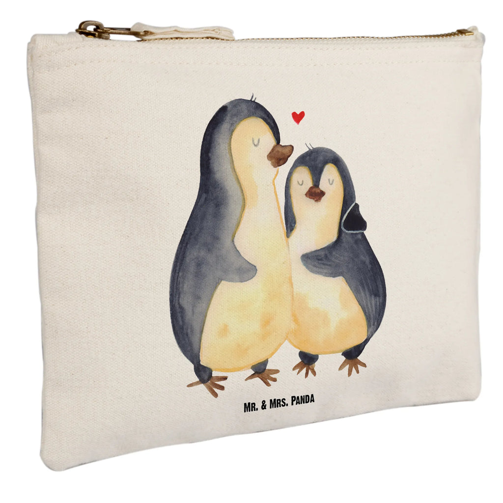 Schminktasche Pinguin umarmend Schminktasche, Kosmetiktasche, Kosmetikbeutel, Stiftemäppchen, Etui, Federmappe, Makeup, XXL, Schminketui, Kosmetiketui, Schlamperetui, Pinguin, Liebe, Liebespaar, Liebesbeweis, Liebesgeschenk, Verlobung, Jahrestag, Hochzeitstag, Hochzeit, Hochzeitsgeschenk