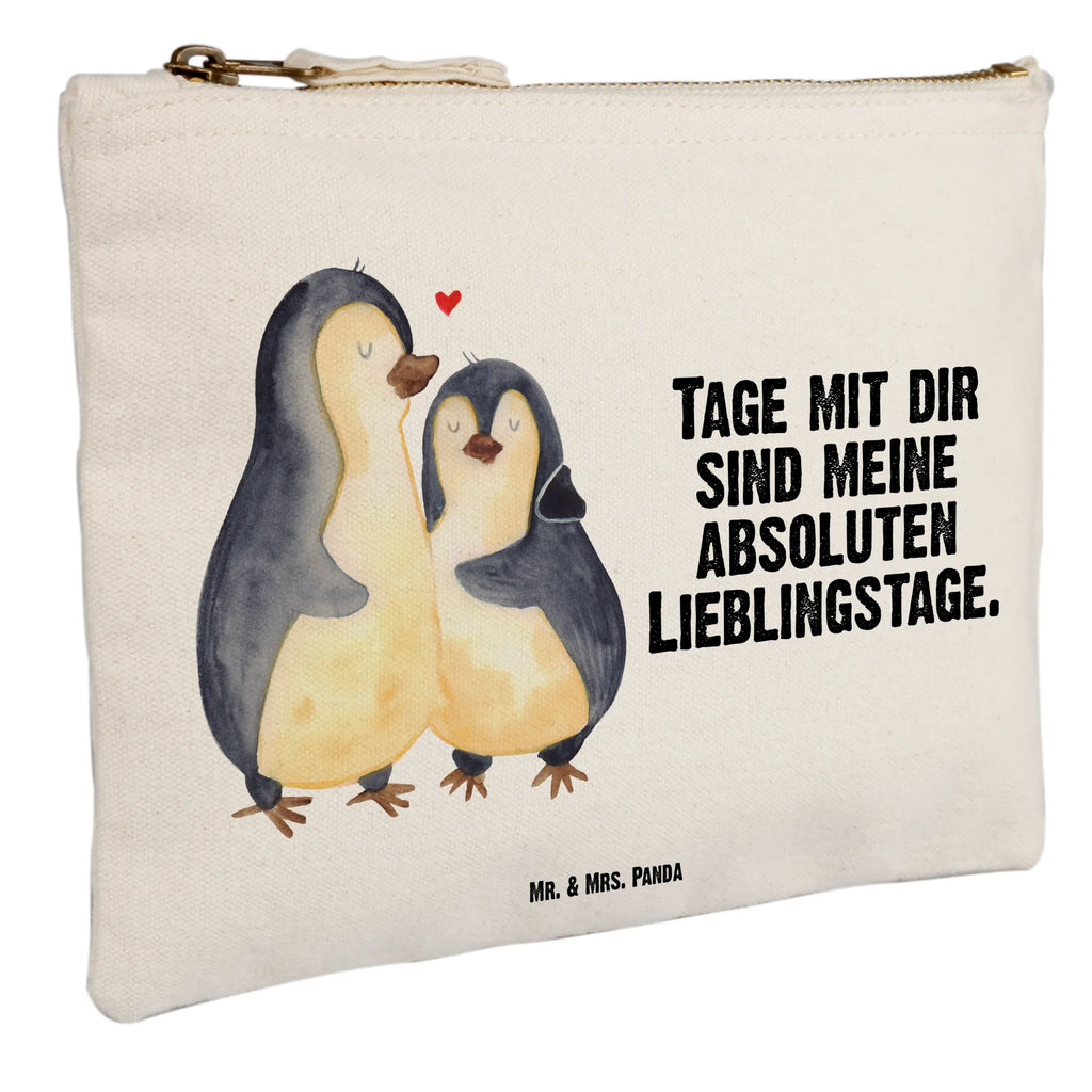 Schminktasche Pinguin umarmend Schminktasche, Kosmetiktasche, Kosmetikbeutel, Stiftemäppchen, Etui, Federmappe, Makeup, XXL, Schminketui, Kosmetiketui, Schlamperetui, Pinguin, Liebe, Liebespaar, Liebesbeweis, Liebesgeschenk, Verlobung, Jahrestag, Hochzeitstag, Hochzeit, Hochzeitsgeschenk