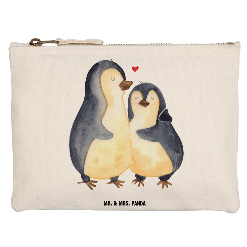 Schminktasche Pinguin umarmend Schminktasche, Kosmetiktasche, Kosmetikbeutel, Stiftemäppchen, Etui, Federmappe, Makeup, XXL, Schminketui, Kosmetiketui, Schlamperetui, Pinguin, Liebe, Liebespaar, Liebesbeweis, Liebesgeschenk, Verlobung, Jahrestag, Hochzeitstag, Hochzeit, Hochzeitsgeschenk