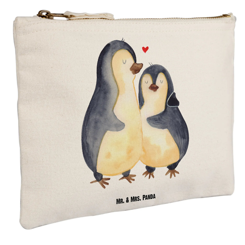 Schminktasche Pinguin umarmend Schminktasche, Kosmetiktasche, Kosmetikbeutel, Stiftemäppchen, Etui, Federmappe, Makeup, XXL, Schminketui, Kosmetiketui, Schlamperetui, Pinguin, Liebe, Liebespaar, Liebesbeweis, Liebesgeschenk, Verlobung, Jahrestag, Hochzeitstag, Hochzeit, Hochzeitsgeschenk