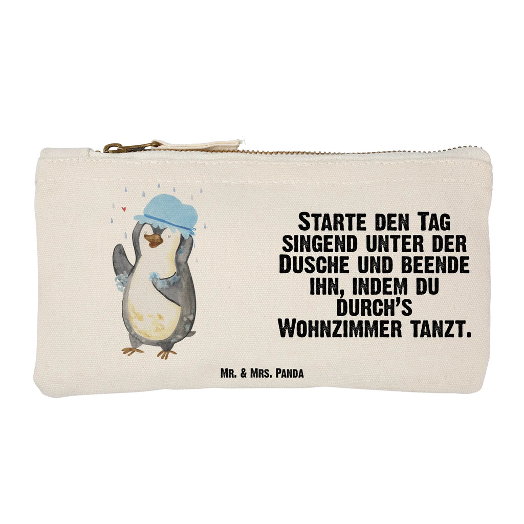 Schminktasche Pinguin Duschen Schminktasche, Kosmetiktasche, Kosmetikbeutel, Stiftemäppchen, Etui, Federmappe, Makeup, XXL, Schminketui, Kosmetiketui, Schlamperetui, Pinguin, Pinguine, Dusche, duschen, Lebensmotto, Motivation, Neustart, Neuanfang, glücklich sein