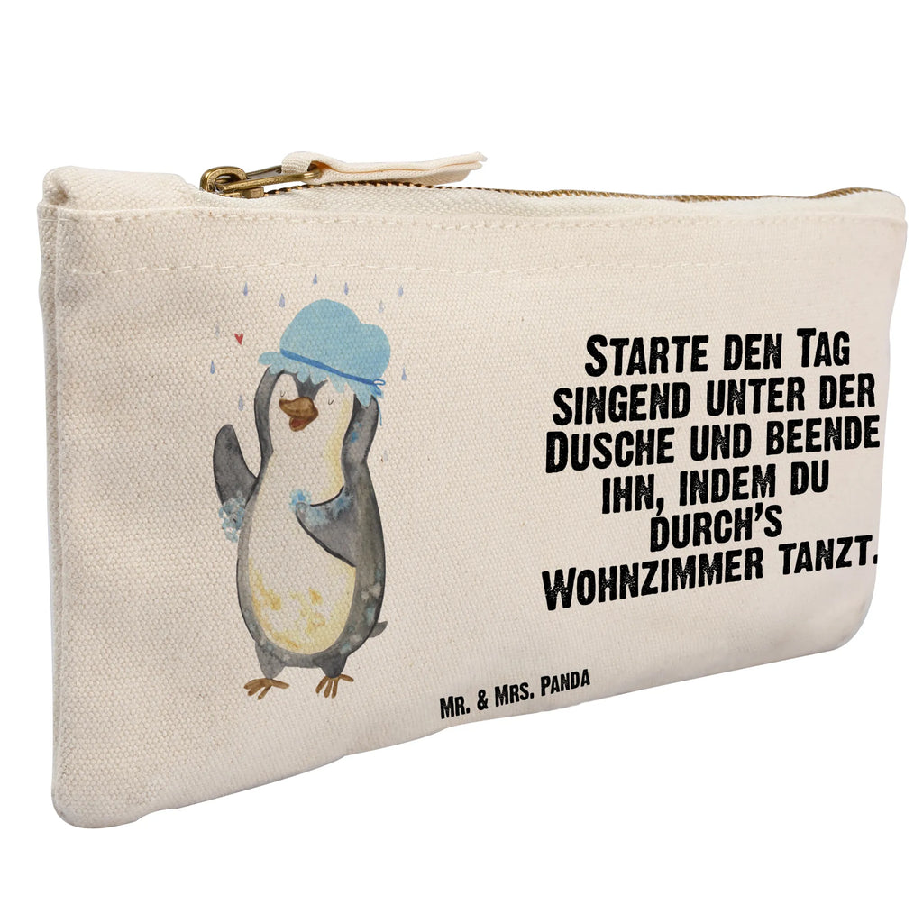 Schminktasche Pinguin Duschen Schminktasche, Kosmetiktasche, Kosmetikbeutel, Stiftemäppchen, Etui, Federmappe, Makeup, XXL, Schminketui, Kosmetiketui, Schlamperetui, Pinguin, Pinguine, Dusche, duschen, Lebensmotto, Motivation, Neustart, Neuanfang, glücklich sein