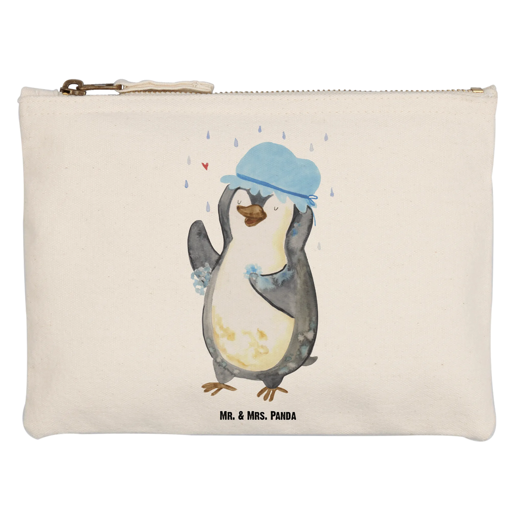 Schminktasche Pinguin Duschen Schminktasche, Kosmetiktasche, Kosmetikbeutel, Stiftemäppchen, Etui, Federmappe, Makeup, XXL, Schminketui, Kosmetiketui, Schlamperetui, Pinguin, Pinguine, Dusche, duschen, Lebensmotto, Motivation, Neustart, Neuanfang, glücklich sein