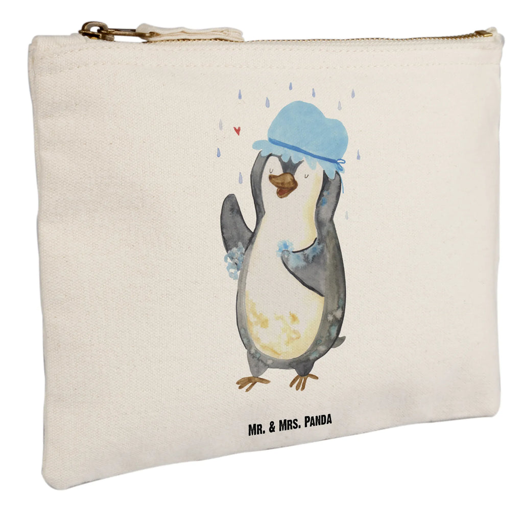 Schminktasche Pinguin Duschen Schminktasche, Kosmetiktasche, Kosmetikbeutel, Stiftemäppchen, Etui, Federmappe, Makeup, XXL, Schminketui, Kosmetiketui, Schlamperetui, Pinguin, Pinguine, Dusche, duschen, Lebensmotto, Motivation, Neustart, Neuanfang, glücklich sein