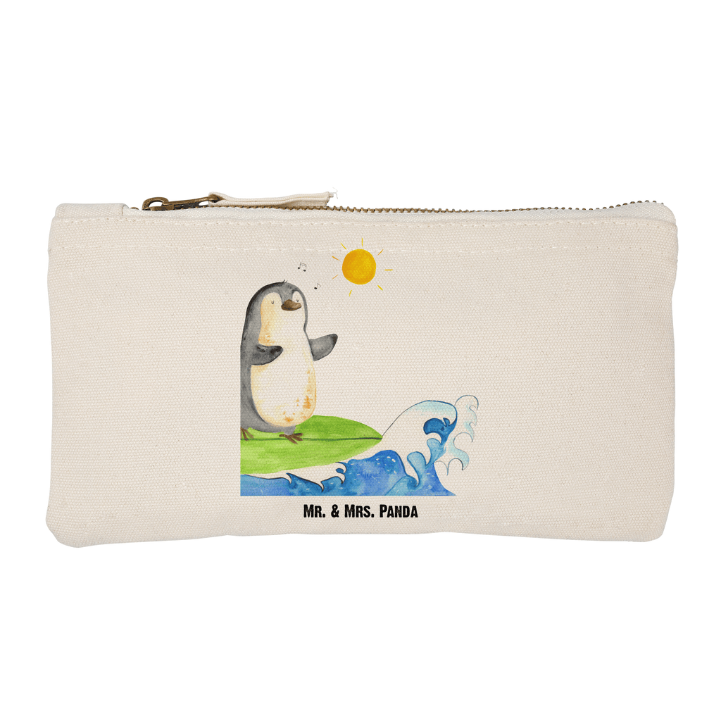 Schminktasche Pinguin Surfer Schminktasche, Kosmetiktasche, Kosmetikbeutel, Stiftemäppchen, Etui, Federmappe, Makeup, XXL, Schminketui, Kosmetiketui, Schlamperetui, Pinguin, Pinguine, surfen, Surfer, Hawaii, Urlaub, Wellen, Wellen reiten, Portugal