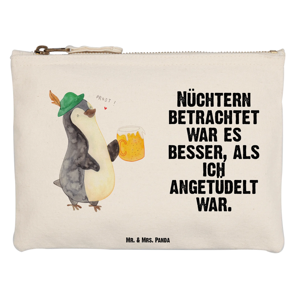 Schminktasche Pinguin Bier Schminktasche, Kosmetiktasche, Kosmetikbeutel, Stiftemäppchen, Etui, Federmappe, Makeup, XXL, Schminketui, Kosmetiketui, Schlamperetui, Pinguin, Pinguine, Bier, Oktoberfest