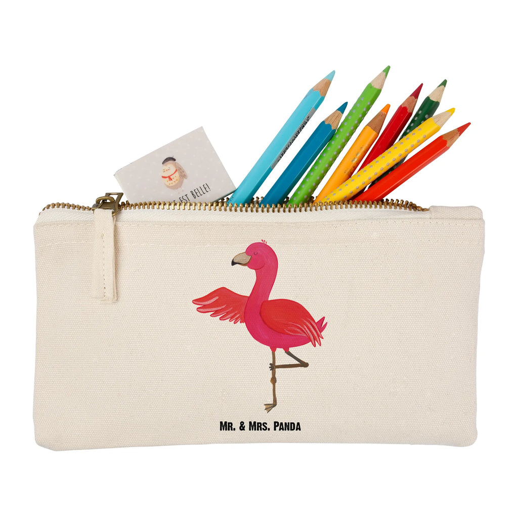 Schminktasche Flamingo Yoga Schminktasche, Kosmetiktasche, Kosmetikbeutel, Stiftemäppchen, Etui, Federmappe, Makeup, XXL, Schminketui, Kosmetiketui, Schlamperetui, Flamingo, Vogel, Yoga, Namaste, Achtsamkeit, Yoga-Übung, Entspannung, Ärger, Aufregen, Tiefenentspannung