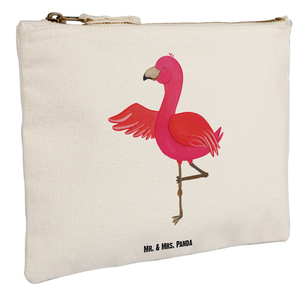 Schminktasche Flamingo Yoga Schminktasche, Kosmetiktasche, Kosmetikbeutel, Stiftemäppchen, Etui, Federmappe, Makeup, XXL, Schminketui, Kosmetiketui, Schlamperetui, Flamingo, Vogel, Yoga, Namaste, Achtsamkeit, Yoga-Übung, Entspannung, Ärger, Aufregen, Tiefenentspannung