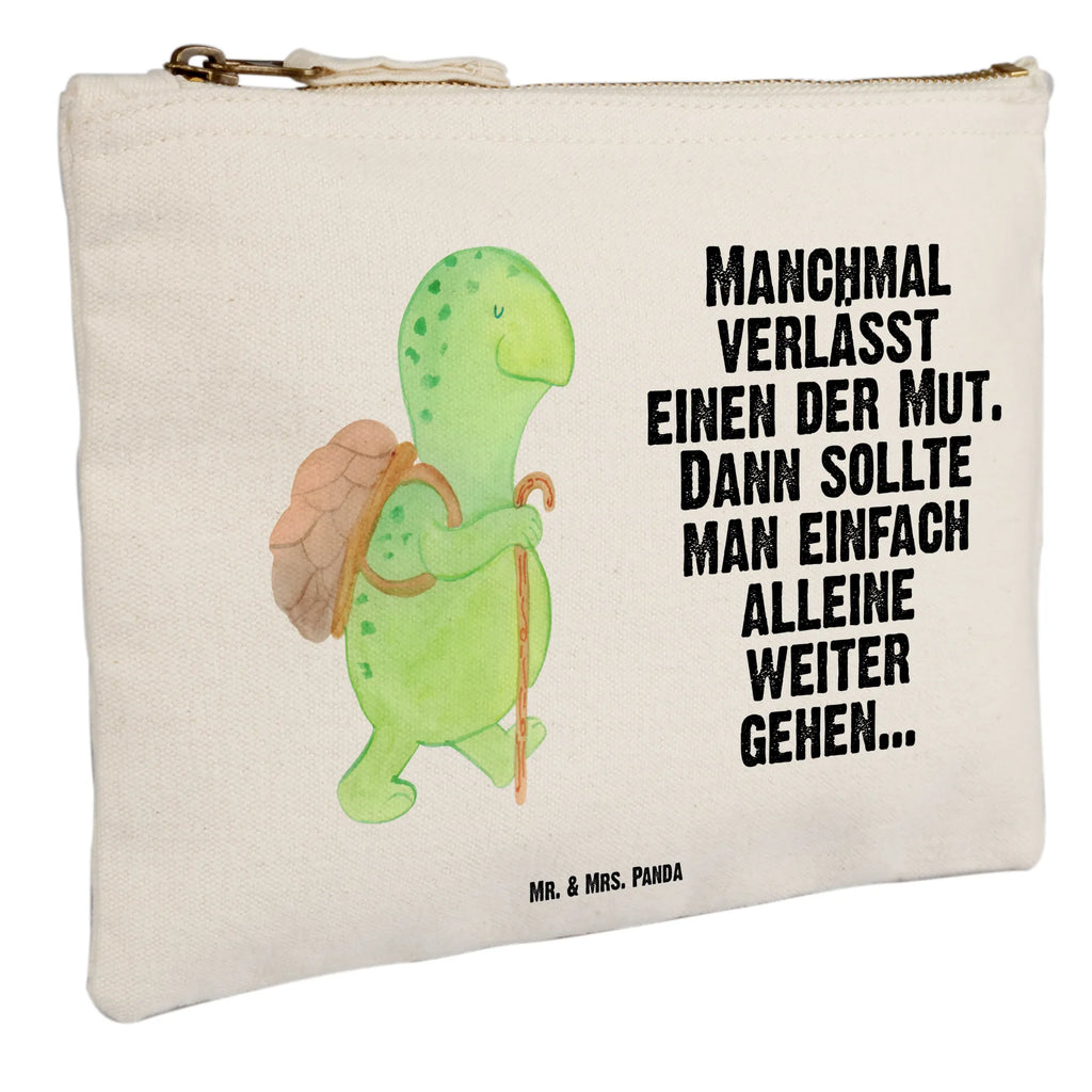 Schminktasche Schildkröte Wanderer Schminktasche, Kosmetiktasche, Kosmetikbeutel, Stiftemäppchen, Etui, Federmappe, Makeup, XXL, Schminketui, Kosmetiketui, Schlamperetui, Schildkröte, Schildkröten, Motivation, Motivationsspruch, Motivationssprüche, Neuanfang