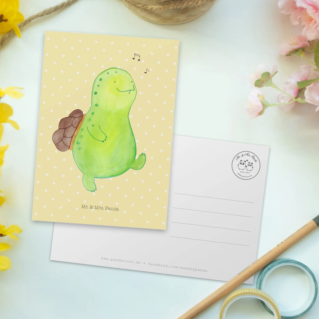 Postkarte Schildkröte pfeift Postkarte, Karte, Geschenkkarte, Grußkarte, Einladung, Ansichtskarte, Geburtstagskarte, Einladungskarte, Dankeskarte, Ansichtskarten, Einladung Geburtstag, Einladungskarten Geburtstag, Schildkröte, Schildi, Schildkröten, fröhlich, Glück, Motivation, Lebensfreude, Depression, Trennung, Neuanfang