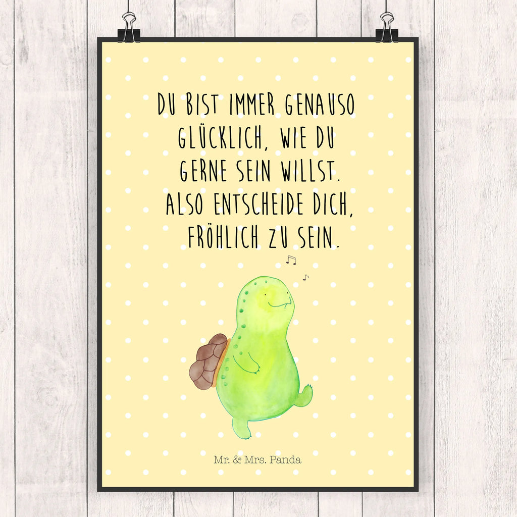 Poster Schildkröte Pfeifen Poster, Wandposter, Bild, Wanddeko, Küchenposter, Kinderposter, Wanddeko Bild, Raumdekoration, Wanddekoration, Handgemaltes Poster, Mr. & Mrs. Panda Poster, Designposter, Kunstdruck, Posterdruck, Schildkröte, Schildi, Schildkröten, fröhlich, Glück, Motivation, Lebensfreude, Depression, Trennung, Neuanfang