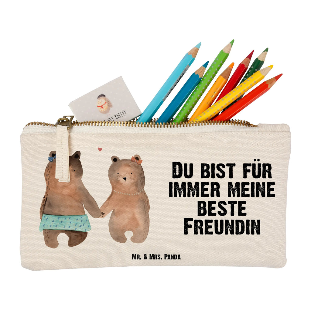 Schminktasche Bär Freundin Schminktasche, Kosmetiktasche, Kosmetikbeutel, Stiftemäppchen, Etui, Federmappe, Makeup, XXL, Schminketui, Kosmetiketui, Schlamperetui, Bär, Teddy, Teddybär, Bär Freundin Beste Freund Liebe Liebesbeweis Verliebt Kumpel Kumpeliene