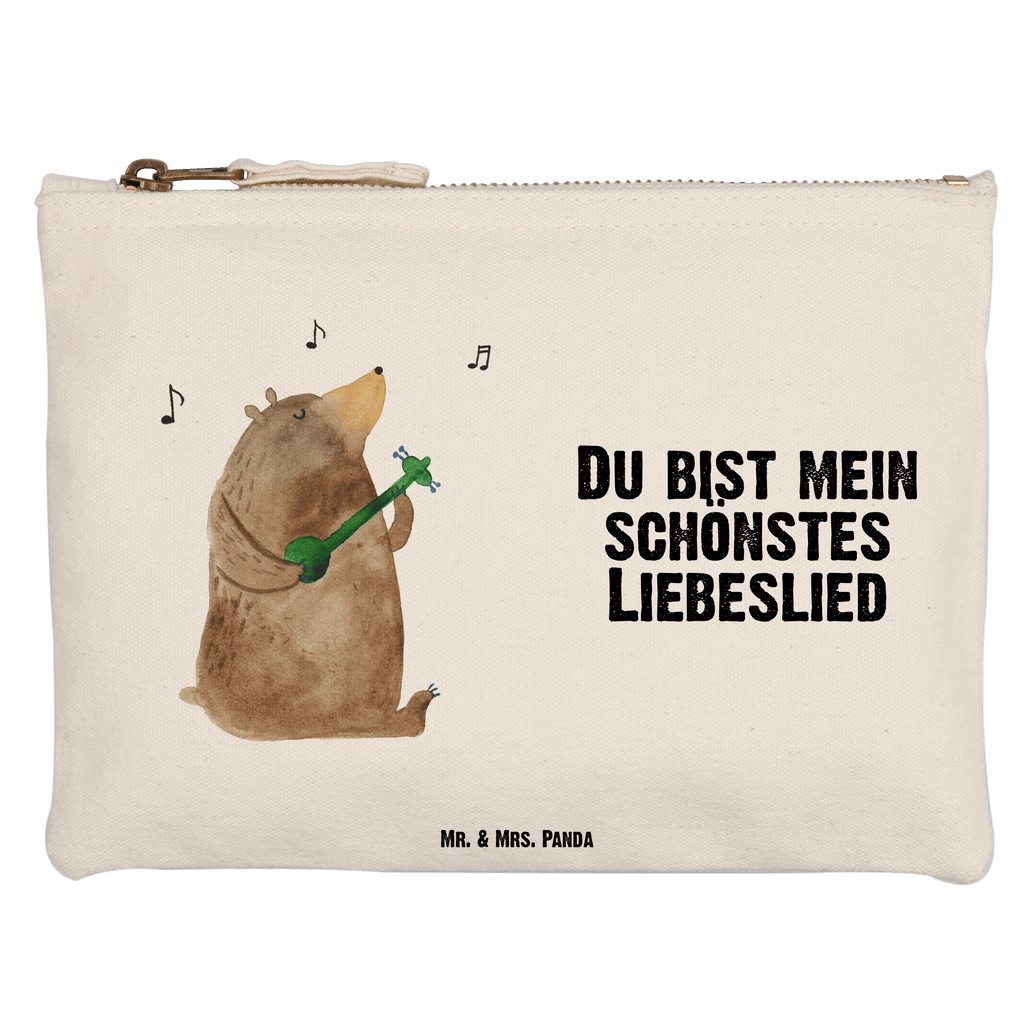 Schminktasche Bär Lied Schminktasche, Kosmetiktasche, Kosmetikbeutel, Stiftemäppchen, Etui, Federmappe, Makeup, XXL, Schminketui, Kosmetiketui, Schlamperetui, Bär, Teddy, Teddybär, Bärchen, Bear, Liebeslied, Lied, Song, Valentinstag, Valentine, Geschenk, Partner, Liebe, Freundin, Frau, Herz, Spruch