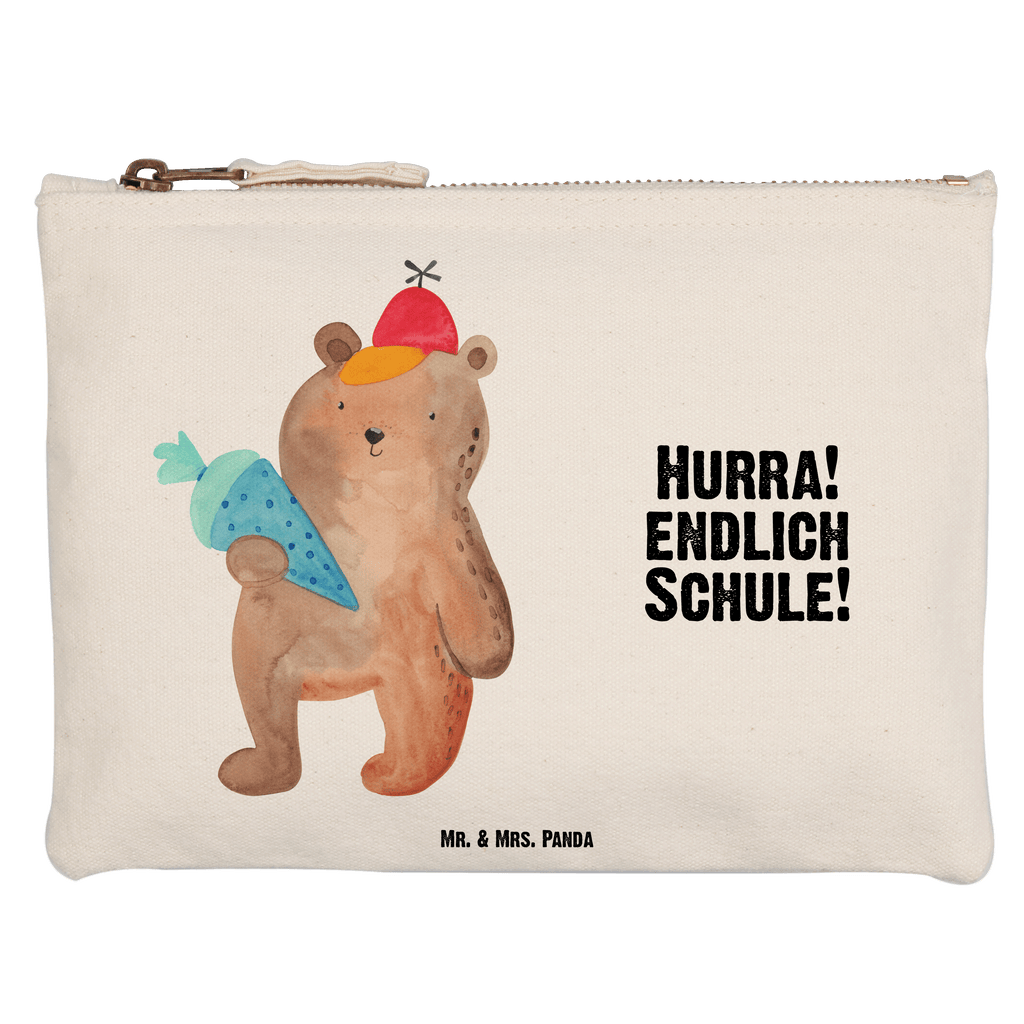 Schminktasche Bär Schultüte Schminktasche, Kosmetiktasche, Kosmetikbeutel, Stiftemäppchen, Etui, Federmappe, Makeup, XXL, Schminketui, Kosmetiketui, Schlamperetui, Bär, Teddy, Teddybär, Bär Motiv, Schultüte, Erster Schultag Geschenk, Einschulung Geschenk, Schule Geschenk, Grundschule, Schulanfang, Schulbeginn