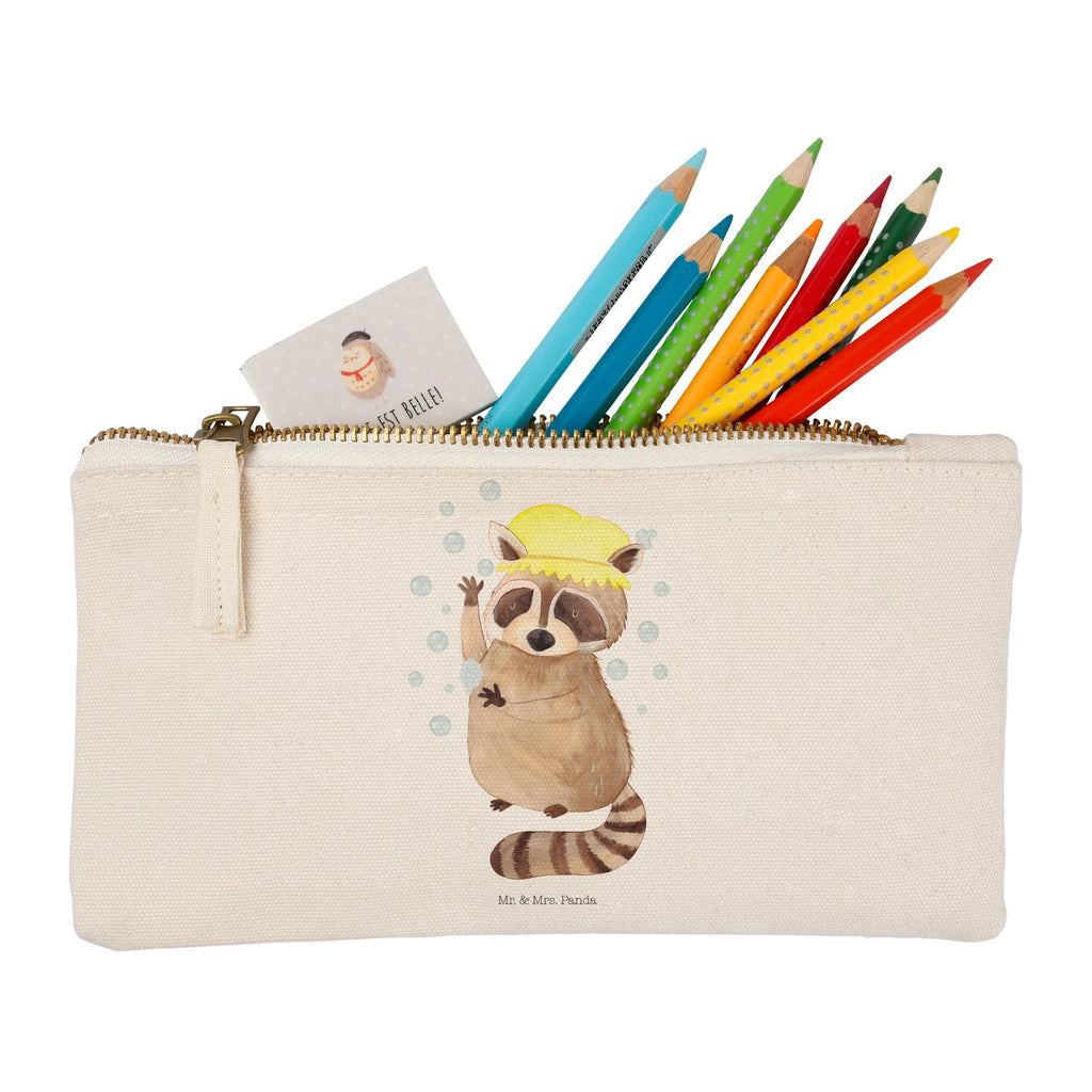 Schminktasche Waschbär Schminktasche, Kosmetiktasche, Kosmetikbeutel, Stiftemäppchen, Etui, Federmappe, Makeup, XXL, Schminketui, Kosmetiketui, Schlamperetui, Tiermotive, Gute Laune, lustige Sprüche, Tiere, Waschbär, Tagträumen, Plan, Fröhlich, waschen, Seifenblasen