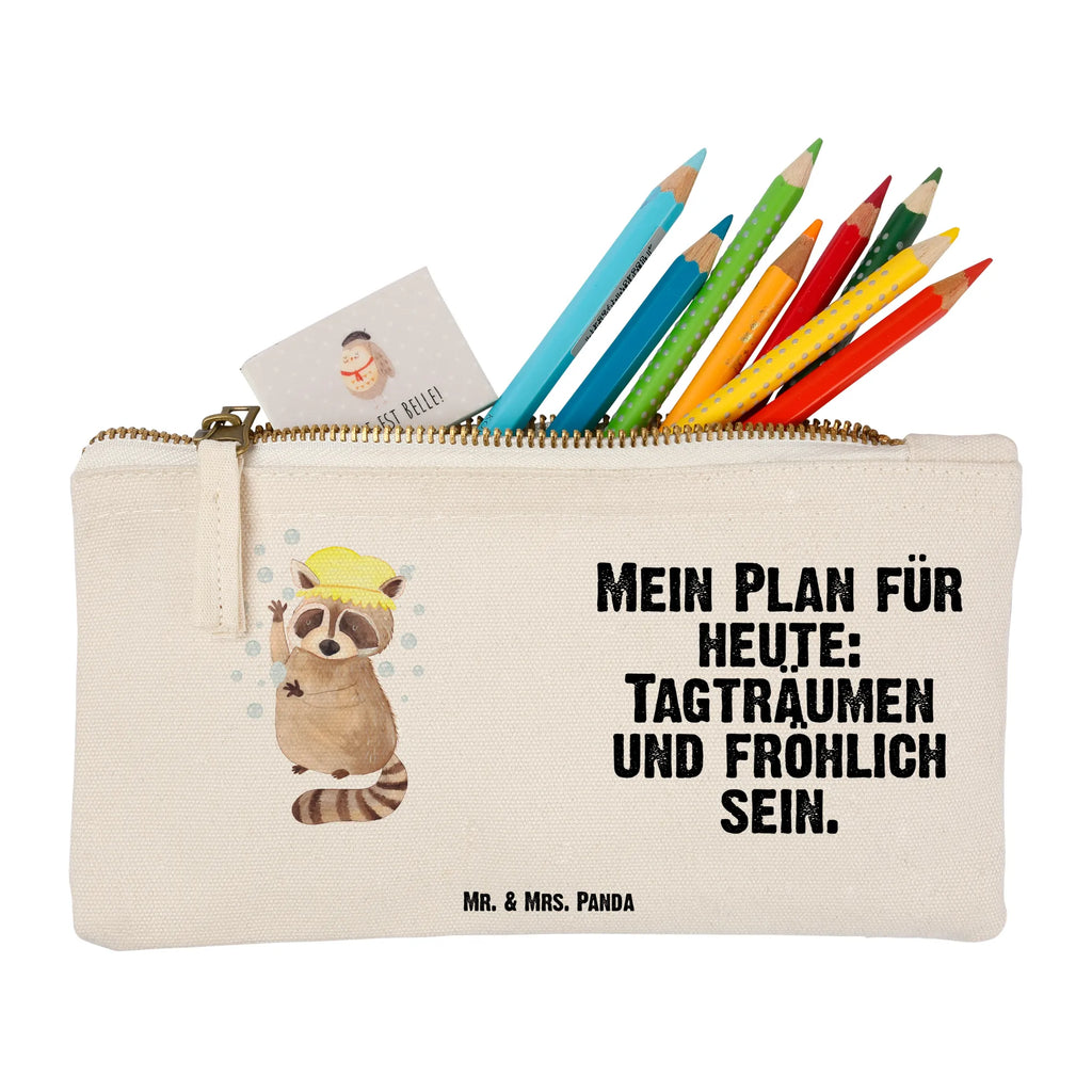 Schminktasche Waschbär Schminktasche, Kosmetiktasche, Kosmetikbeutel, Stiftemäppchen, Etui, Federmappe, Makeup, XXL, Schminketui, Kosmetiketui, Schlamperetui, Tiermotive, Gute Laune, lustige Sprüche, Tiere, Waschbär, Tagträumen, Plan, Fröhlich, waschen, Seifenblasen