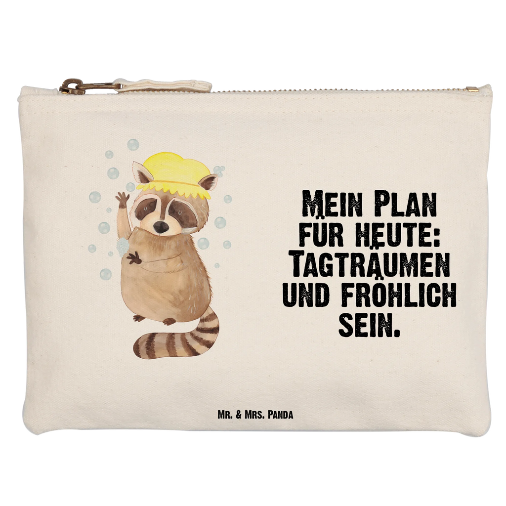 Schminktasche Waschbär Schminktasche, Kosmetiktasche, Kosmetikbeutel, Stiftemäppchen, Etui, Federmappe, Makeup, XXL, Schminketui, Kosmetiketui, Schlamperetui, Tiermotive, Gute Laune, lustige Sprüche, Tiere, Waschbär, Tagträumen, Plan, Fröhlich, waschen, Seifenblasen