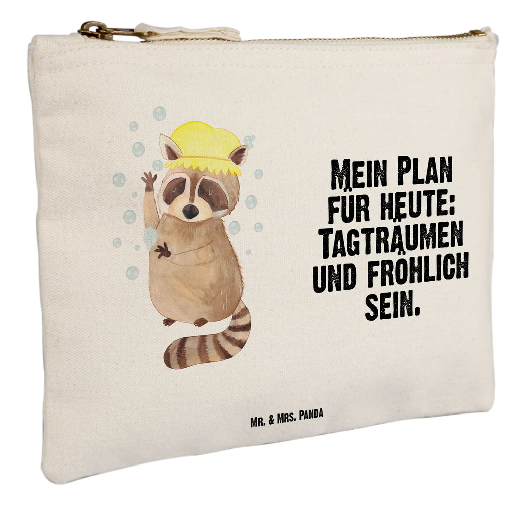 Schminktasche Waschbär Schminktasche, Kosmetiktasche, Kosmetikbeutel, Stiftemäppchen, Etui, Federmappe, Makeup, XXL, Schminketui, Kosmetiketui, Schlamperetui, Tiermotive, Gute Laune, lustige Sprüche, Tiere, Waschbär, Tagträumen, Plan, Fröhlich, waschen, Seifenblasen