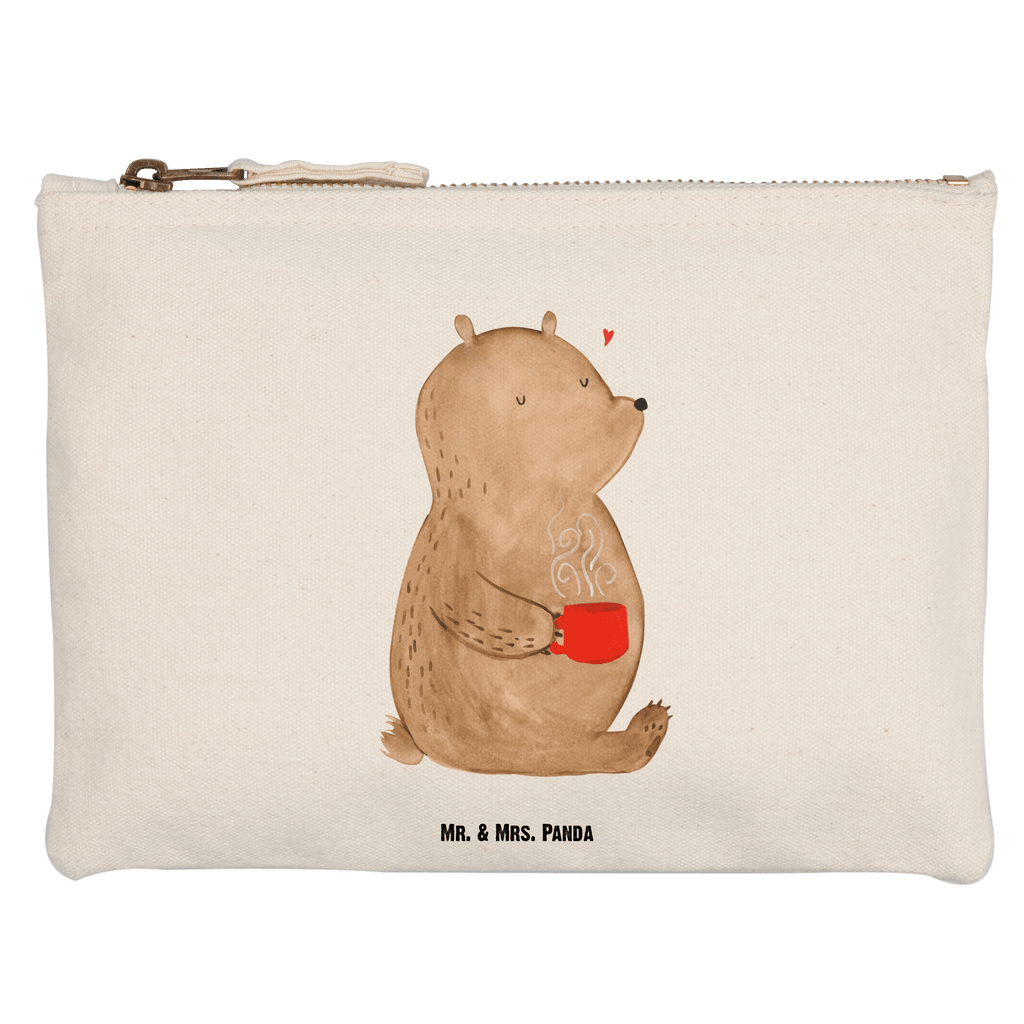 Schminktasche Bär Kaffee Schminktasche, Kosmetiktasche, Kosmetikbeutel, Stiftemäppchen, Etui, Federmappe, Makeup, XXL, Schminketui, Kosmetiketui, Schlamperetui, Bär, Teddy, Teddybär, Kaffee, Coffee, Bären, guten Morgen, Morgenroutine, Welt erobern, Welt retten, Motivation