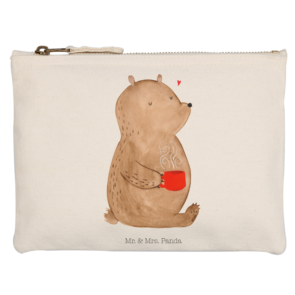 Schminktasche Bär Kaffee Schminktasche, Kosmetiktasche, Kosmetikbeutel, Stiftemäppchen, Etui, Federmappe, Makeup, XXL, Schminketui, Kosmetiketui, Schlamperetui, Bär, Teddy, Teddybär, Kaffee, Coffee, Bären, guten Morgen, Morgenroutine, Welt erobern, Welt retten, Motivation